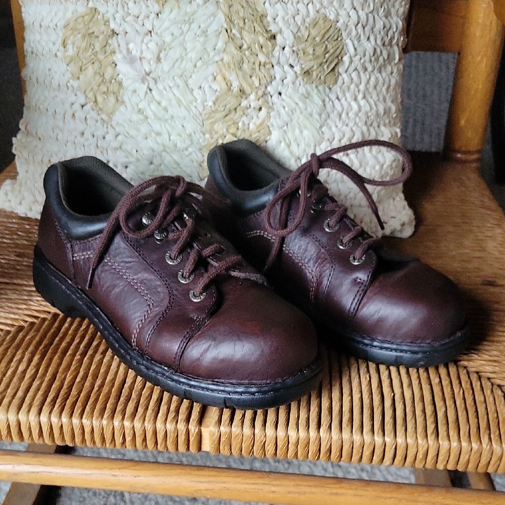 Wolverine steel toe, oxford, ASTM, safety shoe, brown, size 6.5M